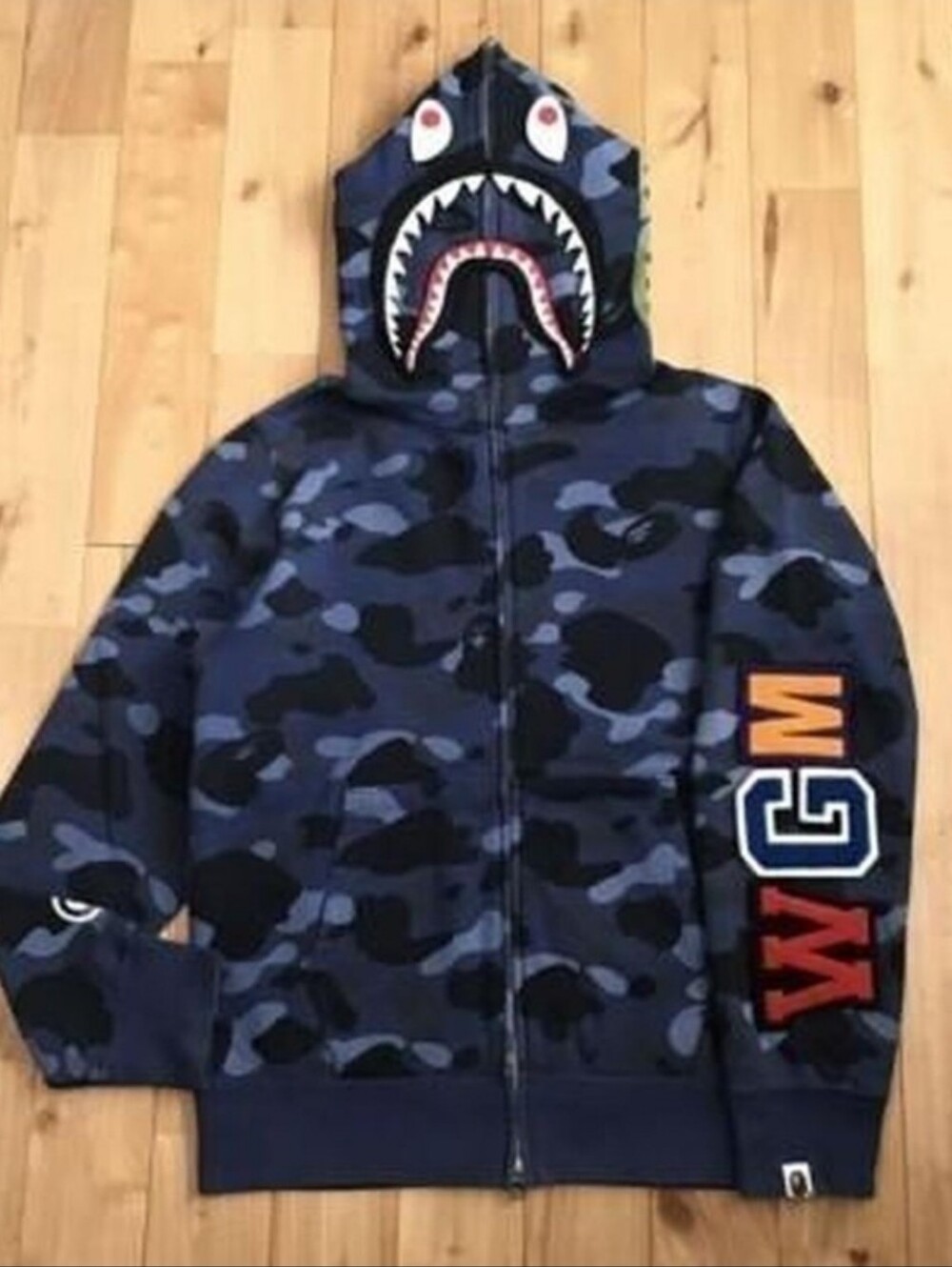 Authentic BAPE Blue Camo Shark Full Zip Hoodie 🦈2x